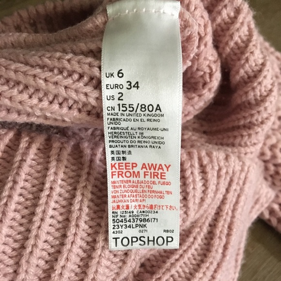 Topshop pink chunky knit distressed sweater 2 - Picture 7 of 8